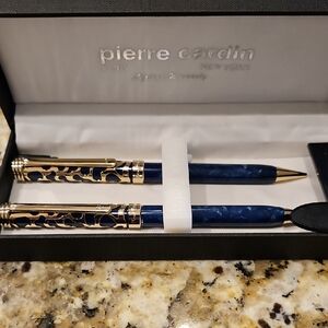 Pierre Cardin Blue and Gold Pen Duo